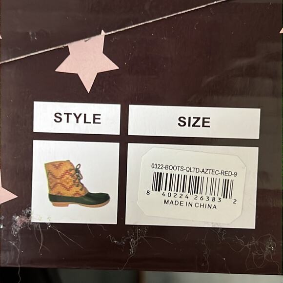 Simply Southern Duck Boots - Southwestern Aztec Print Womens Size 9 - New in Box - Picture 8 of 8